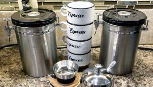 My coffee gator canisters for storing fresh whole bean coffee