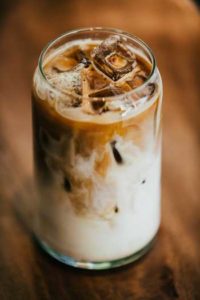 Iced coffee without melted ice cubes