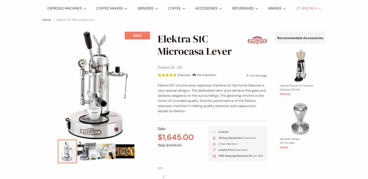 Elektra S1C Lever Espresso Machine