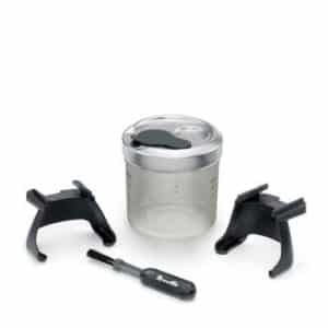 Portafilter cradles for both small (50-54 mm) and large (58 mm) portafilters